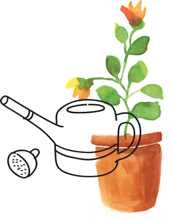 Bloempot en gieter