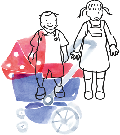 Kinderen en kinderwagen